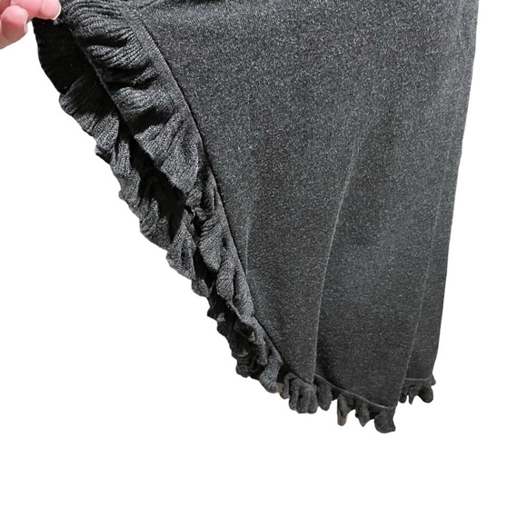 Joseph A Sweater. Cardigan, Cape- Dark Gray - Size Large- Ruffles-Arm Holes - Picture 6 of 8